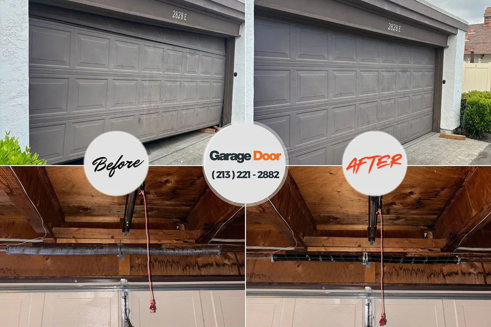 Before and after: garage door repair Utica, MI